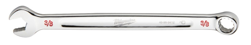 MILWAUKEE Milwaukee 45-96-9412 Combination Wrench, SAE, 3/8 in Head, 6.22 in L, 12-Point, Steel, Chrome, Ergonomic, I-Beam Handle
