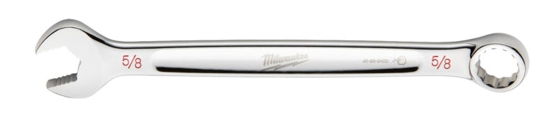 MILWAUKEE Milwaukee 45-96-9420 Combination Wrench, SAE, 5/8 in Head, 8.27 in L, 12-Point, Steel, Chrome, Ergonomic, I-Beam Handle