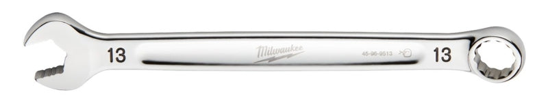 MILWAUKEE Milwaukee 45-96-9513 Combination Wrench, Metric, 13 mm Head, 7.09 in L, 12-Point, Steel, Chrome-Plated