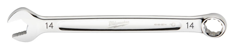 MILWAUKEE Milwaukee 45-96-9514 Combination Wrench, Metric, 14 mm Head, 7.48 in L, 12-Point, Steel, Chrome
