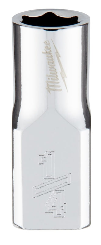 MILWAUKEE Milwaukee 45-34-9003 Socket, 1/4 in Socket, Standard Socket, 4.921 in OAL, 1/4 in Drive, 6-Point, Chrome Vanadium Steel