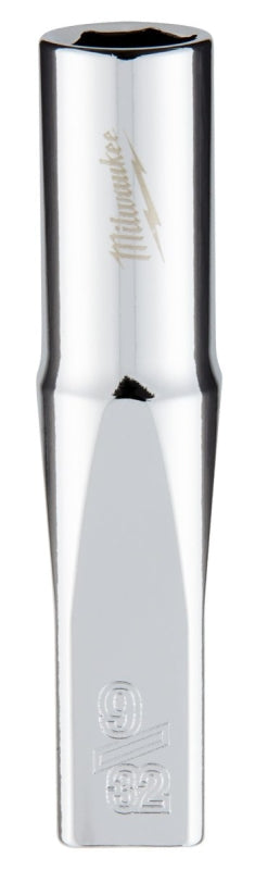 MILWAUKEE Milwaukee 45-34-9015 Socket, 9/32 in Socket, Deep Socket, 2.559 in OAL, 1/4 in Drive, 6-Point, Chrome Vanadium Steel TOOLS MILWAUKEE