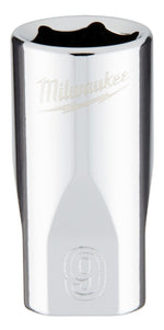 MILWAUKEE Milwaukee 45-34-9035 Socket, 9 mm Socket, Standard Socket, 4.921 in OAL, 1/4 in Drive, 6-Point, Chrome Vanadium Steel TOOLS MILWAUKEE