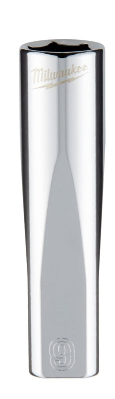 MILWAUKEE Milwaukee 45-34-9047 Socket, 9 mm Socket, Deep Socket, 2.559 in OAL, 1/4 in Drive, 6-Point, Chrome Vanadium Steel TOOLS MILWAUKEE