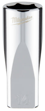MILWAUKEE Milwaukee 45-34-9052 Socket, 14 mm Socket, Deep Socket, 2.559 in OAL, 1/4 in Drive, 6-Point, Chrome Vanadium Steel