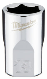 MILWAUKEE Milwaukee 45-34-9083 Socket, 13 mm Socket, 3/8 in Drive, 6-Point, Chrome Vanadium Steel, Chrome