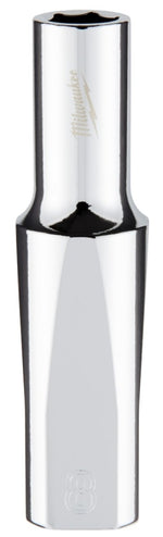 MILWAUKEE Milwaukee 45-34-9092 Socket, 8 mm Socket, Deep Socket, 3.543 in OAL, 3/8 in Drive, 6-Point, Chrome Vanadium Steel