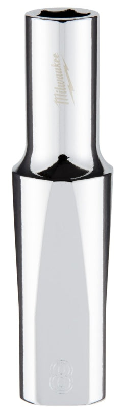 MILWAUKEE Milwaukee 45-34-9092 Socket, 8 mm Socket, Deep Socket, 3.543 in OAL, 3/8 in Drive, 6-Point, Chrome Vanadium Steel