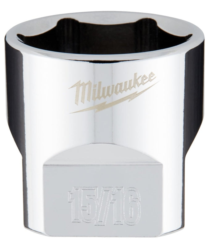 MILWAUKEE Milwaukee 45-34-9071 Socket, 15/16 in Socket, 3/8 in Drive, 6-Point, Chrome Vanadium Steel, Chrome