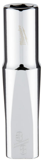 MILWAUKEE Milwaukee 45-34-3750 Socket, 3/8 in Socket, Deep Socket, 3.543 in OAL, 3/8 in Drive, 6-Point, Chrome Vanadium Steel