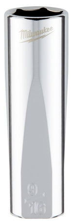 MILWAUKEE Milwaukee 45-34-5625 Socket, 9/16 in Socket, Deep Socket, 3.543 in OAL, 3/8 in Drive, 6-Point, Chrome Vanadium Steel TOOLS MILWAUKEE