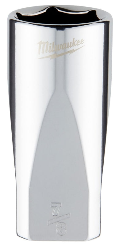 MILWAUKEE Milwaukee 45-34-9075 Socket, 7/8 in Socket, Deep Socket, 3.543 in OAL, 3/8 in Drive, 6-Point, Chrome Vanadium Steel