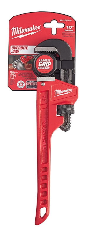 MILWAUKEE Milwaukee 48-22-7110 Pipe Wrench, 10 in L, Steel, Ergonomic Handle
