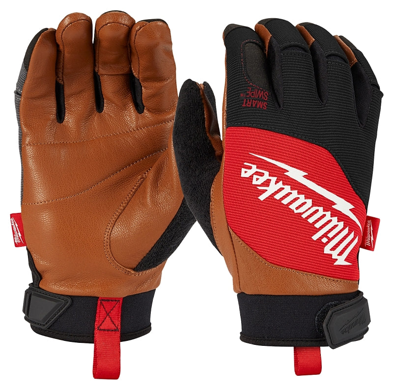 MILWAUKEE Milwaukee 48-73-0023 Breathable Lightweight Performance Gloves, Men's, XL, 10.4 in L, Hook and Loop Cuff, Brown
