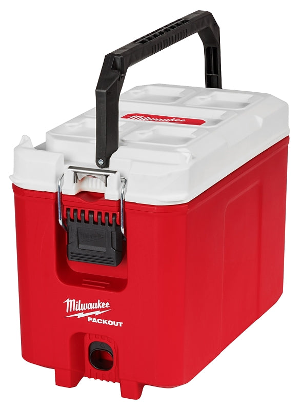 MILWAUKEE Milwaukee PACKOUT 48-22-8460 Compact Cooler, 16 qt Cooler, Polymer, Red, 30 hr Ice Retention