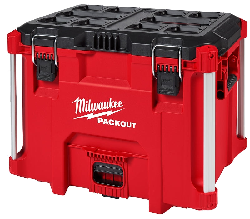 MILWAUKEE Milwaukee PACKOUT 48-22-8423 XL Tool Box, 100 lb, Polypropylene, Red, 16-1/4 in L x 22 in W x 17 in H Outside