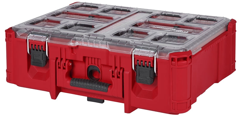 MILWAUKEE Milwaukee PACKOUT 48-22-8432 Deep Organizer, 50 lb, Polymer, Black/Red