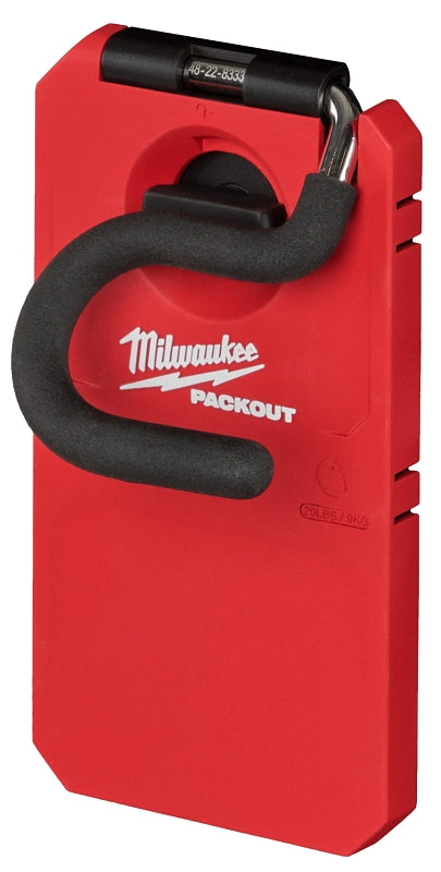 MILWAUKEE Milwaukee PACKOUT 48-22-8333 S-Hook, 25 lb Load, 4 in L, 3-1/2 in W, 7 in H, Metal/Polymer, Black/Red TOOLS MILWAUKEE