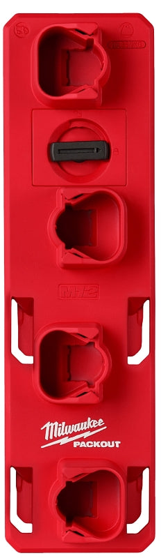 MILWAUKEE Milwaukee PACKOUT, M12 48-22-8338 Battery Rack, 15 lb, 4-Tool Holder, 4 in W, 13 in H, 2.6 in L, Polymer TOOLS MILWAUKEE