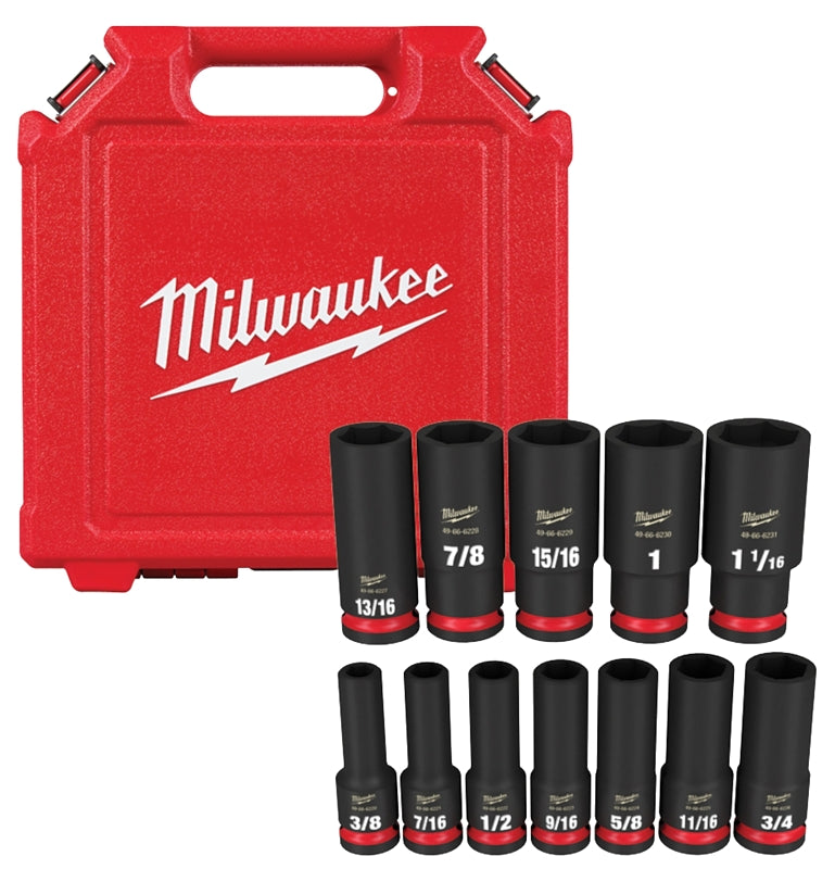 MILWAUKEE Milwaukee 49-66-7011 SHOCKWAVE Impact Duty Series Deep Socket Set, Steel, Black