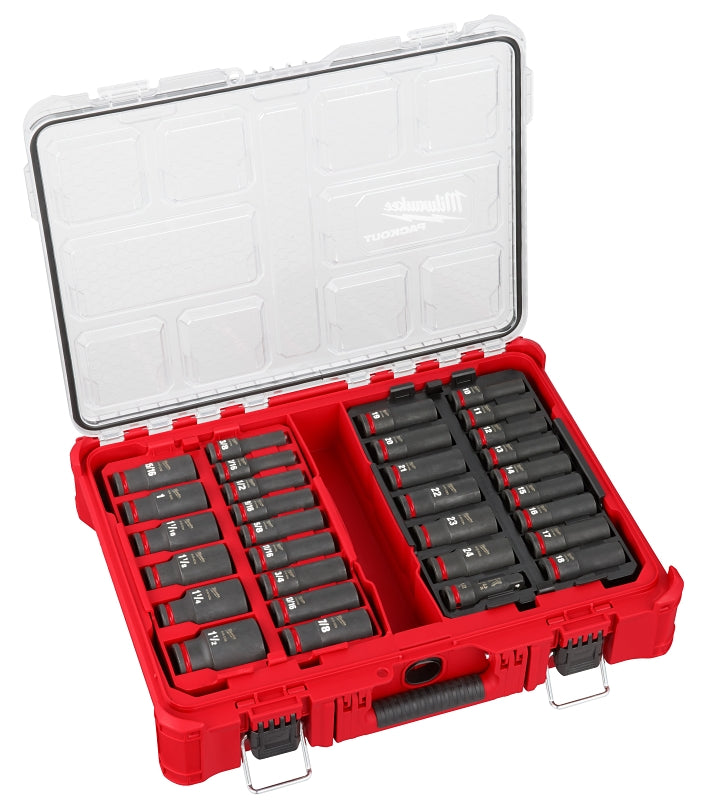 MILWAUKEE Milwaukee SHOCKWAVE Impact Duty Series 49-66-6806 Socket Set, Chrome Molybdenum Steel, 31-Pieces