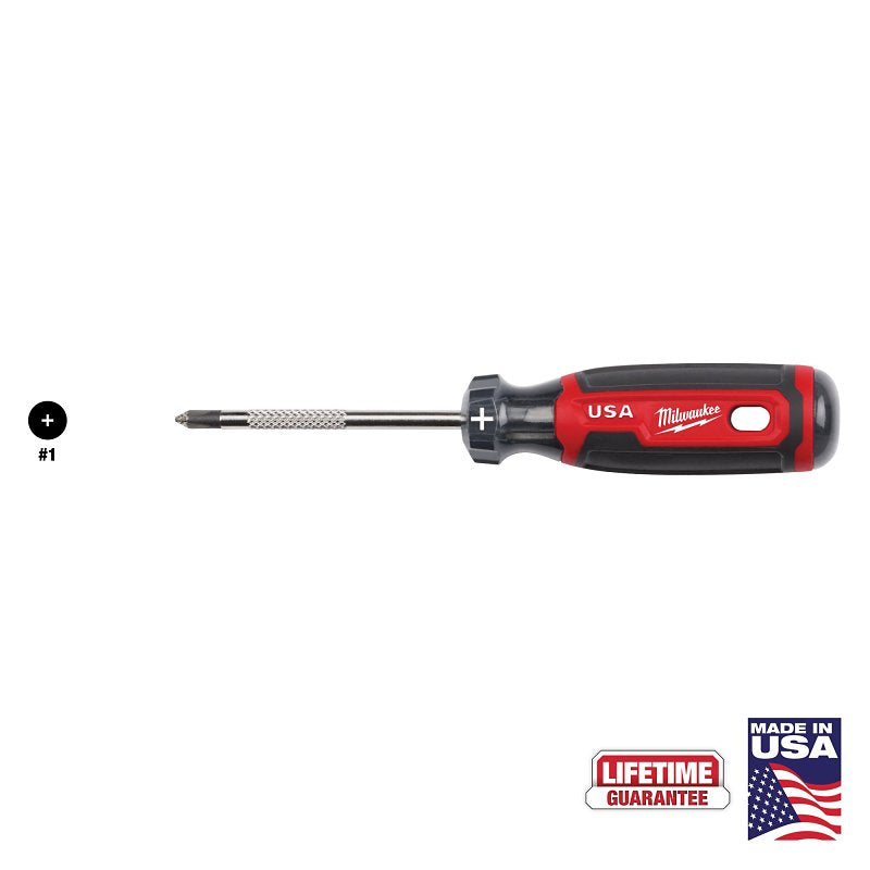 MILWAUKEE Milwaukee MT201 Screwdriver, #1 Drive, Phillips Drive, 6.7 in OAL, 3 in L Shank, Acetate Handle, Cushion-Grip Handle