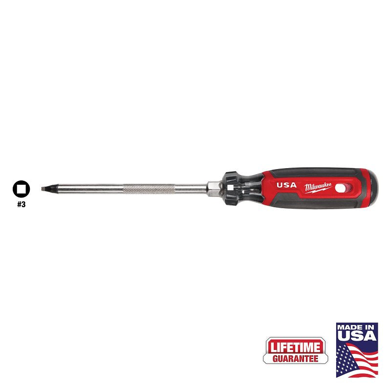 MILWAUKEE Milwaukee MT219 Screwdriver, #3 Drive, Square Drive, 11 in OAL, 6 in L Shank, Acetate Handle, Cushion-Grip Handle