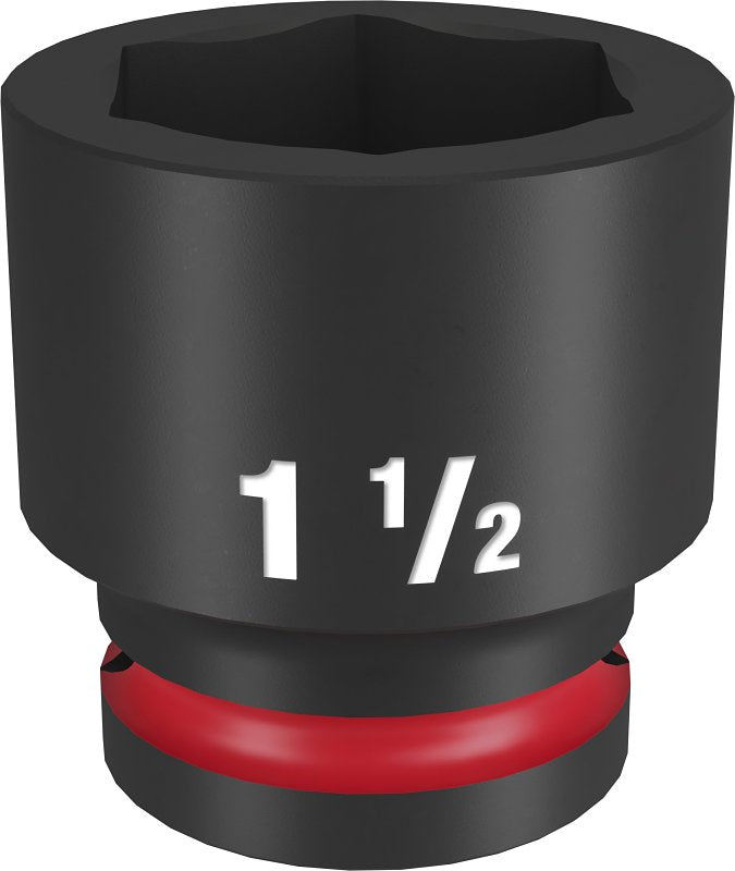 MILWAUKEE Milwaukee SHOCKWAVE Impact Duty 49-66-6315 Shallow Impact Socket, 1-1/2 in Socket, 3/4 in Drive, Square Drive, 6-Point