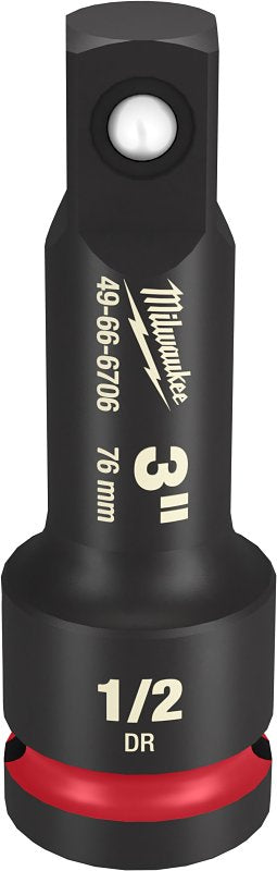 MILWAUKEE Milwaukee SHOCKWAVE Impact Duty 49-66-6706 Socket Extension, 1/2 in Drive, Square Output Drive, 3 in L