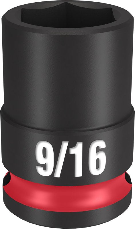 MILWAUKEE Milwaukee SHOCKWAVE Impact Duty Series 49-66-6107 Shallow Impact Socket, 9/16 in Socket, 3/8 in Drive, Square Drive TOOLS MILWAUKEE