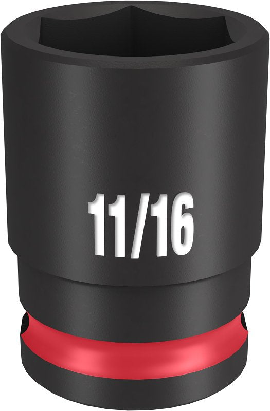 MILWAUKEE Milwaukee SHOCKWAVE Impact Duty Series 49-66-6109 Shallow Impact Socket, 11/16 in Socket, 3/8 in Drive, Square Drive