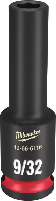 MILWAUKEE Milwaukee SHOCKWAVE Impact Duty 49-66-6116 Deep Impact Socket, 9/32 in Socket, 3/8 in Drive, Square Drive, 6-Point