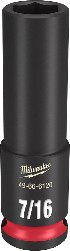 MILWAUKEE Milwaukee SHOCKWAVE Impact Duty Series 49-66-6120 Deep Impact Socket, 7/16 in Socket, 3/8 in Drive, Square Drive
