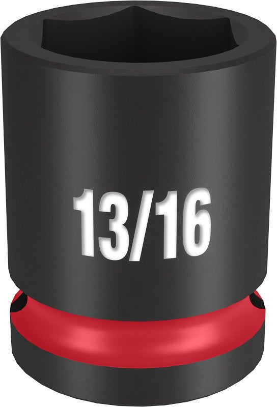 MILWAUKEE Milwaukee SHOCKWAVE Impact Duty 49-66-6207 Shallow Impact Socket, 13/16 in Socket, 1/2 in Drive, Square Drive, 6-Point