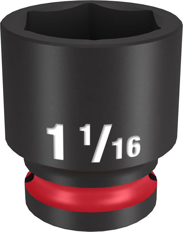 MILWAUKEE Milwaukee SHOCKWAVE Impact Duty Series 49-66-6211 Shallow Impact Socket, 1-1/16 in Socket, 1/2 in Drive, Square Drive