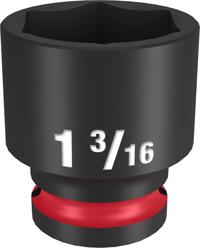 MILWAUKEE Milwaukee SHOCKWAVE Impact Duty 49-66-6213 Shallow Impact Socket, 1-3/16 in Socket, 1/2 in Drive, Square Drive, 6-Point