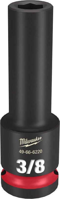 MILWAUKEE Milwaukee SHOCKWAVE Impact Duty Series 49-66-6220 Deep Impact Socket, 3/8 in Socket, 1/2 in Drive, Square Drive