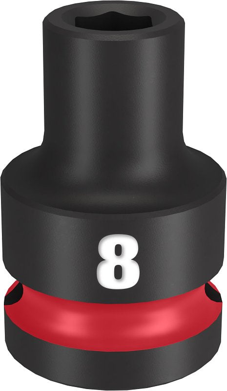 MILWAUKEE Milwaukee SHOCKWAVE Impact Duty Series 49-66-6240 Shallow Impact Socket, 8 mm Socket, 1/2 in Drive, Square Drive TOOLS MILWAUKEE