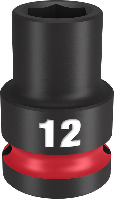 MILWAUKEE Milwaukee SHOCKWAVE Impact Duty Series 49-66-6244 Shallow Impact Socket, 12 mm Socket, 1/2 in Drive, Square Drive