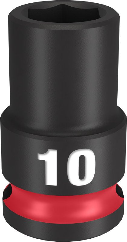 MILWAUKEE Milwaukee SHOCKWAVE Impact Duty 49-66-6134 Shallow Impact Socket, 10 mm Socket, 3/8 in Drive, Square Drive, 6-Point