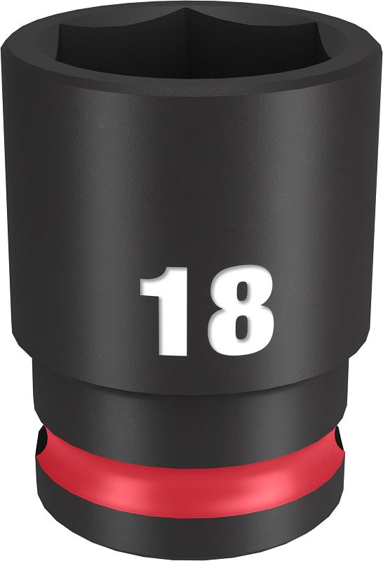 MILWAUKEE Milwaukee SHOCKWAVE Impact Duty 49-66-6142 Shallow Impact Socket, 18 mm Socket, 3/8 in Drive, Square Drive, 6-Point TOOLS MILWAUKEE