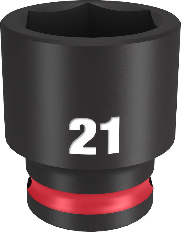 MILWAUKEE Milwaukee SHOCKWAVE Impact Duty Series 49-66-6144 Shallow Impact Socket, 21 mm Socket, 3/8 in Drive, Square Drive