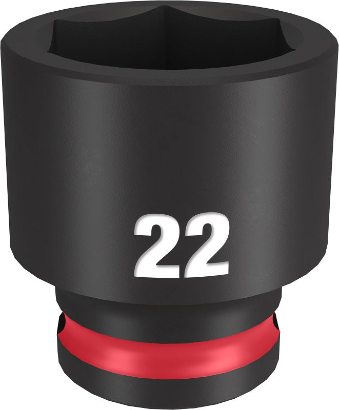 MILWAUKEE Milwaukee SHOCKWAVE Impact Duty 49-66-6145 Shallow Impact Socket, 22 mm Socket, 3/8 in Drive, Square Drive, 6-Point TOOLS MILWAUKEE