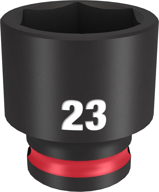 MILWAUKEE Milwaukee SHOCKWAVE Impact Duty Series 49-66-6146 Shallow Impact Socket, 23 mm Socket, 3/8 in Drive, Square Drive