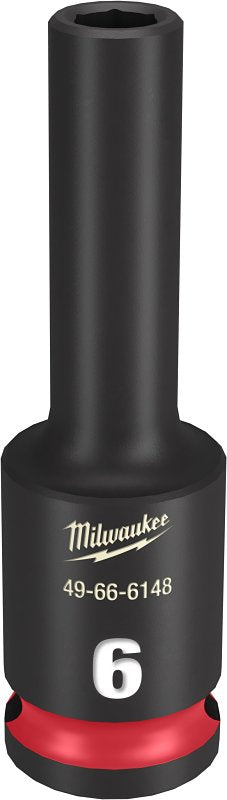 MILWAUKEE Milwaukee SHOCKWAVE Impact Duty Series 49-66-6148 Deep Impact Socket, 6 mm Socket, 3/8 in Drive, Square Drive, 6-Point