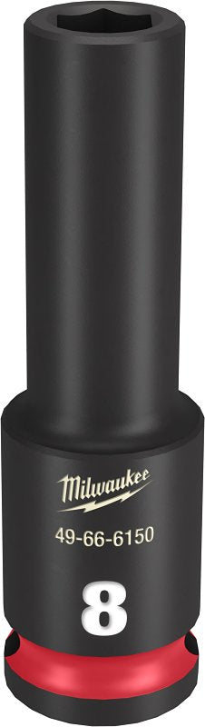 MILWAUKEE Milwaukee SHOCKWAVE Impact Duty 49-66-6150 Deep Impact Socket, 8 mm Socket, 3/8 in Drive, Square Drive, 6-Point
