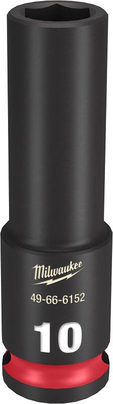 MILWAUKEE Milwaukee SHOCKWAVE Impact Duty Series 49-66-6152 Deep Impact Socket, 10 mm Socket, 3/8 in Drive, Square Drive, 6-Point