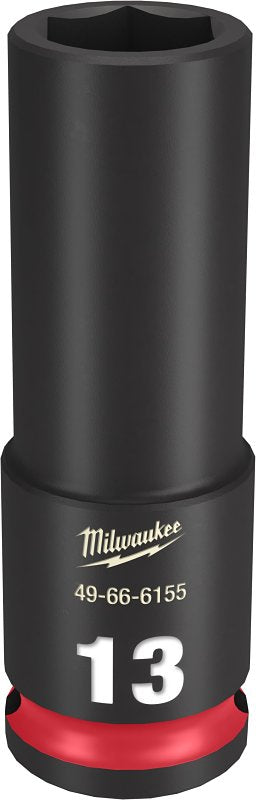 MILWAUKEE Milwaukee SHOCKWAVE Impact Duty Series 49-66-6155 Deep Impact Socket, 13 mm Socket, 3/8 in Drive, Square Drive, 6-Point