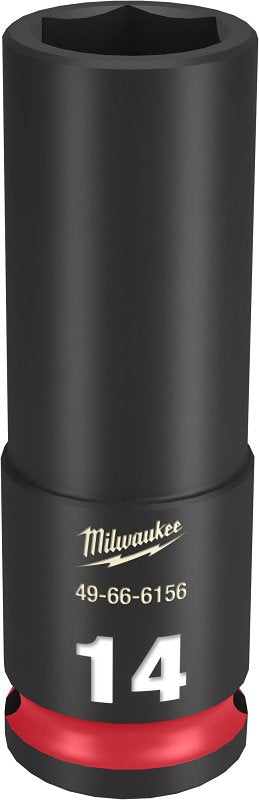 MILWAUKEE Milwaukee SHOCKWAVE Impact Duty Series 49-66-6156 Deep Impact Socket, 14 mm Socket, 3/8 in Drive, Square Drive, 6-Point