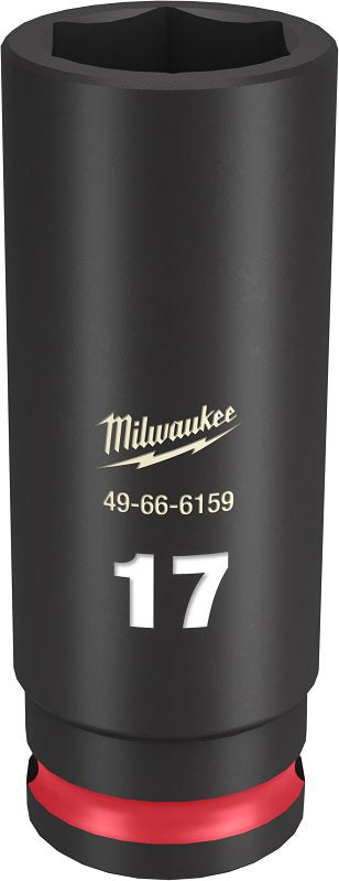 MILWAUKEE Milwaukee SHOCKWAVE Impact Duty Series 49-66-6159 Deep Impact Socket, 17 mm Socket, 3/8 in Drive, Square Drive, 6-Point TOOLS MILWAUKEE